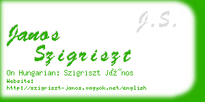 janos szigriszt business card
